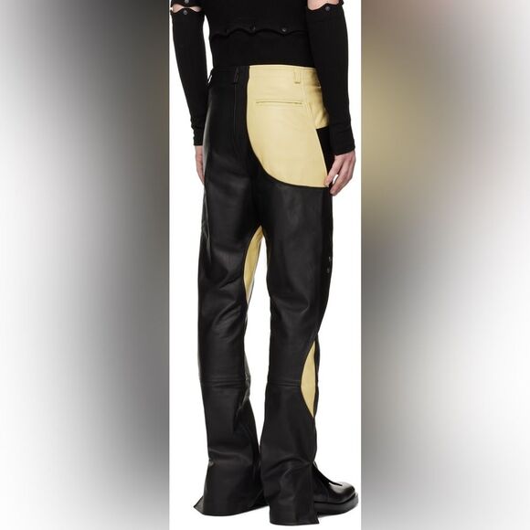 Head of State Black Genuine Leather Motorcycle lyabo Pants 34 - Picture 6 of 16